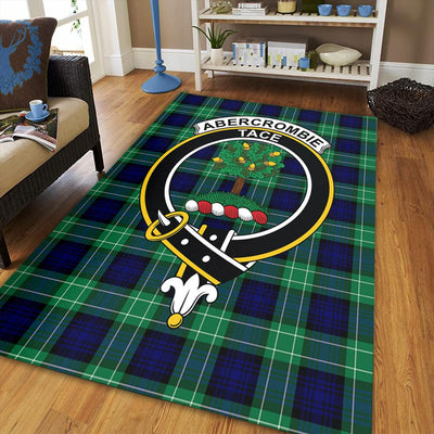 Clan Abercrombie Tartan Crest Rug – Scottish Highland Carpet for Living Room, Celtic Home Decor & Scotland Gift MD11