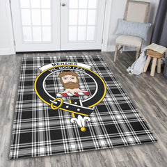 Menzies Black & White Modern Tartan Crest Area Rug