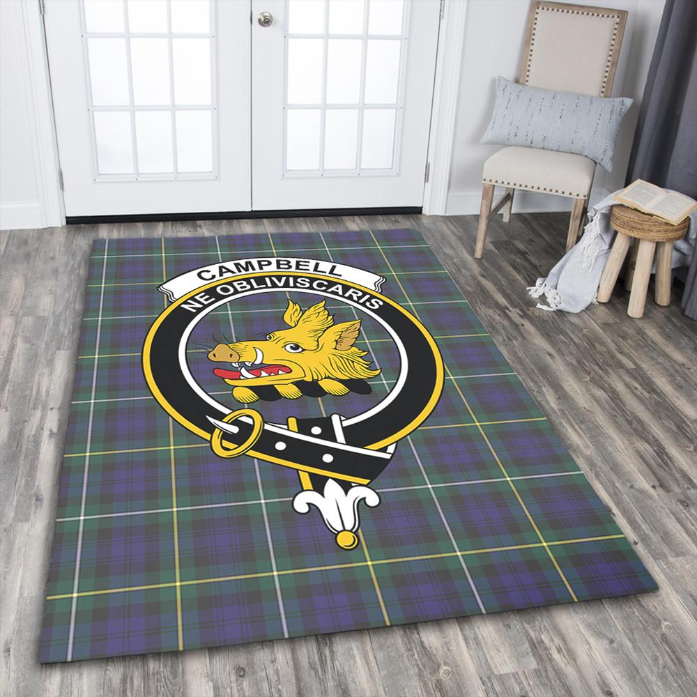Campbell Argyll Modern Tartan Crest Area Rug