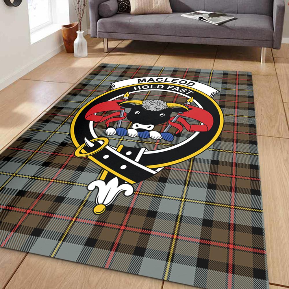 MacLeod of Harris Weathered Tartan Crest Area Rug