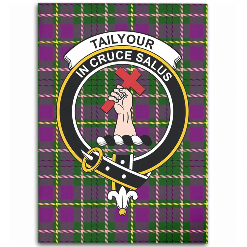 Tailyour Weathered Tartan Crest Area Rug