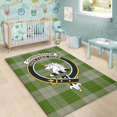 Cunningham Dress Green Dancers Tartan Crest Area Rug