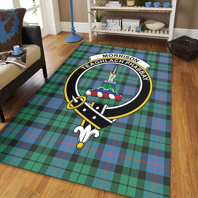 Clan Morrison Ancient Tartan Crest Rug – Scottish Highland Carpet for Living Room, Celtic Home Decor & Scotland Gift