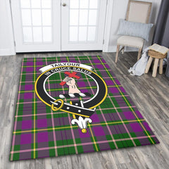 Tailyour Weathered Tartan Crest Area Rug