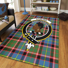 Stirling & Bannockburn District Tartan Crest Area Rug