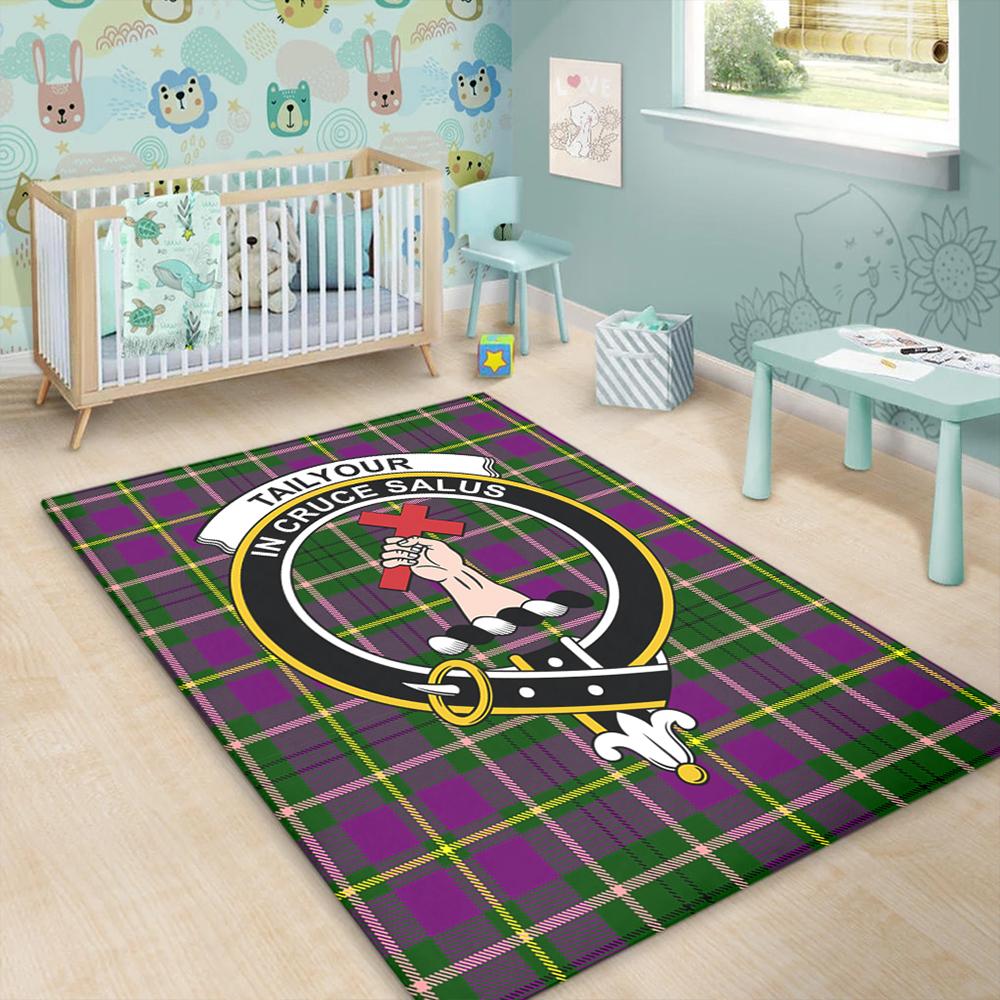 Tailyour Weathered Tartan Crest Area Rug