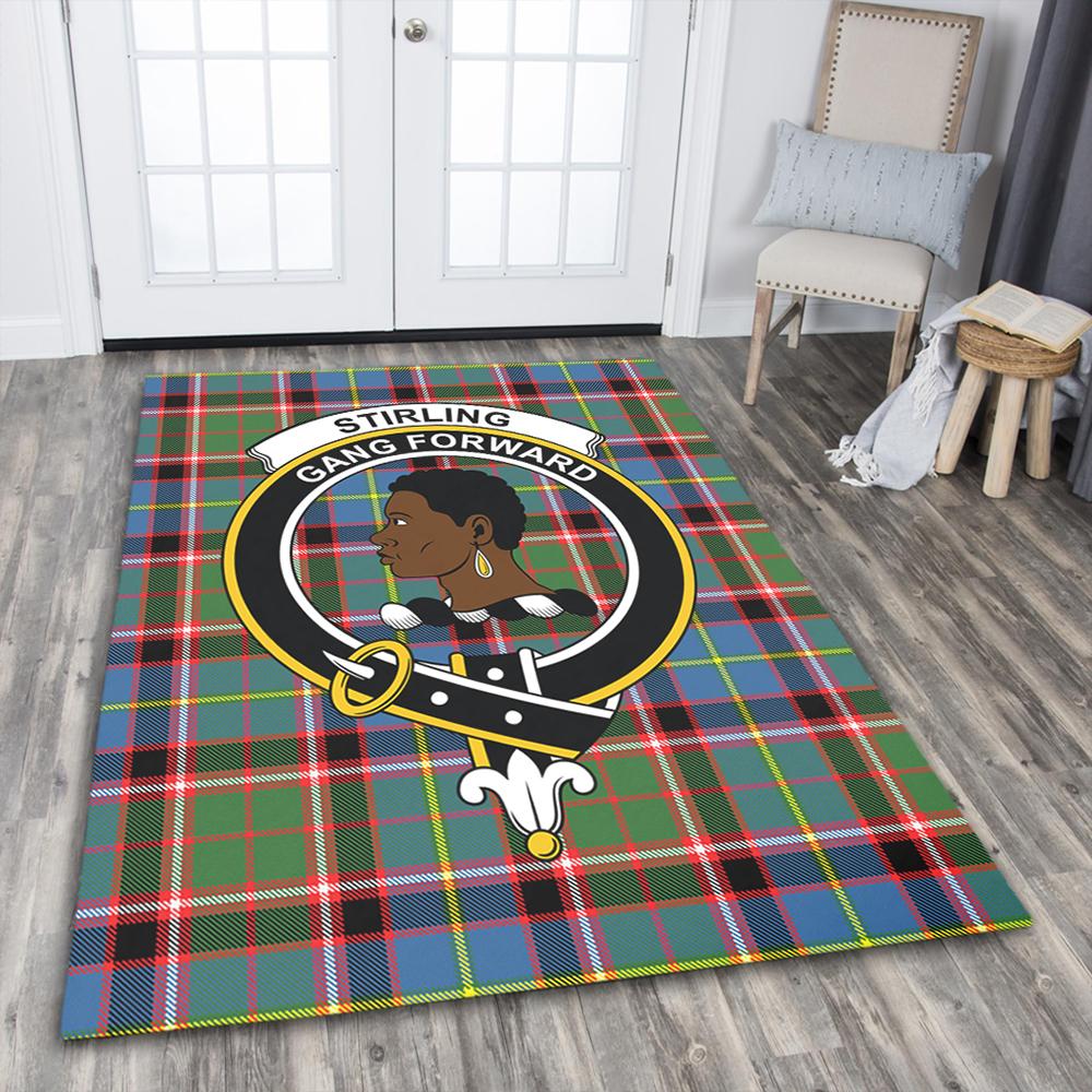 Stirling & Bannockburn District Tartan Crest Area Rug
