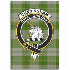Cunningham Dress Green Dancers Tartan Crest Area Rug