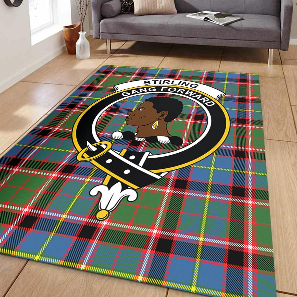 Stirling & Bannockburn District Tartan Crest Area Rug