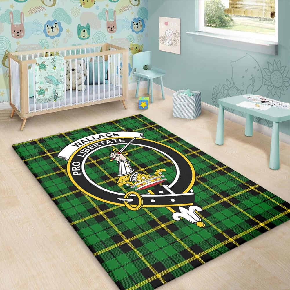 Wallace Hunting - Green Tartan Crest Area Rug