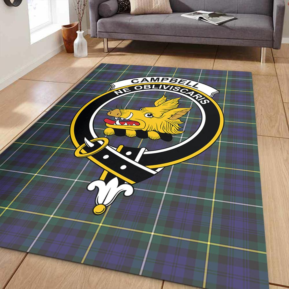 Campbell Argyll Modern Tartan Crest Area Rug