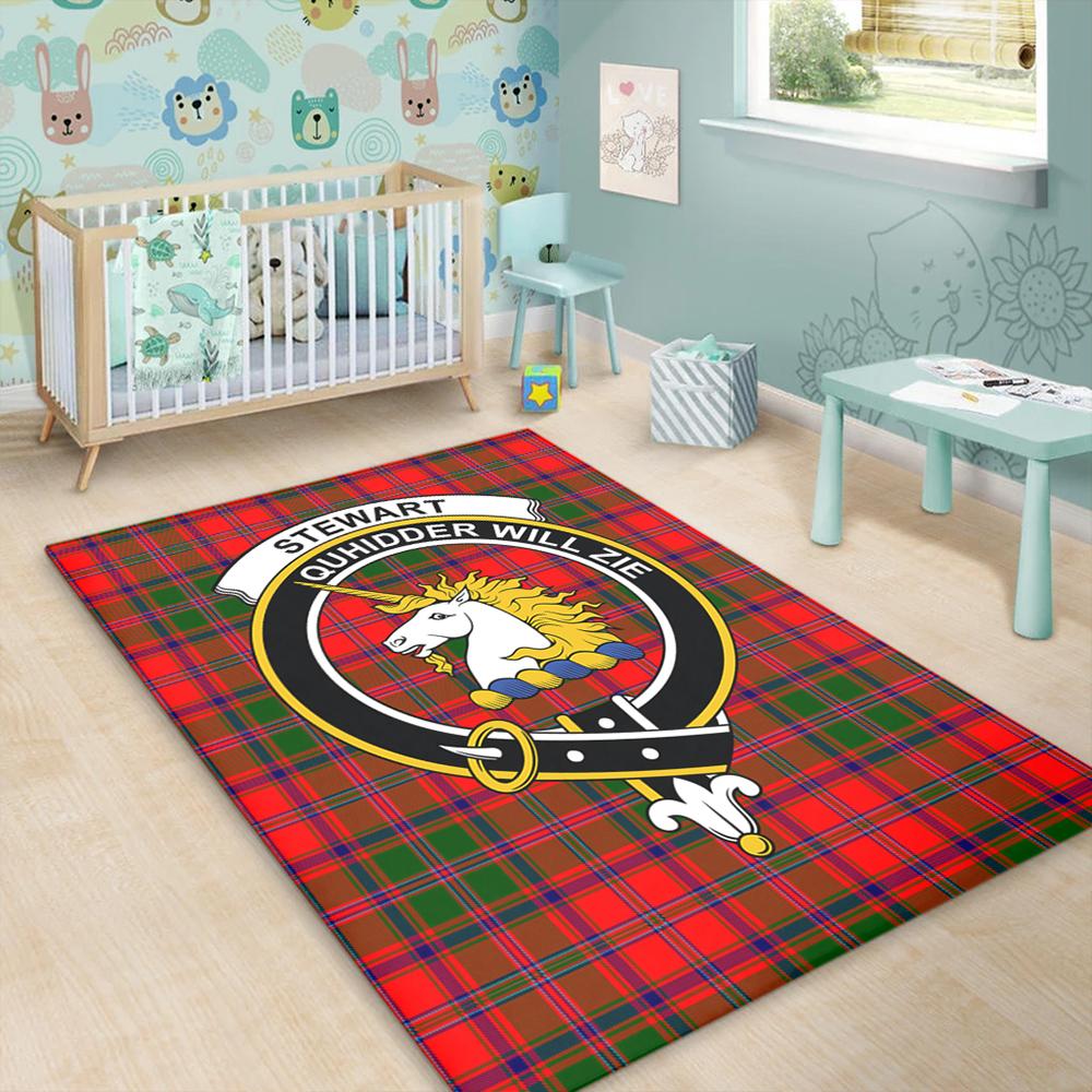 Stewart of Appin Modern Tartan Crest Area Rug
