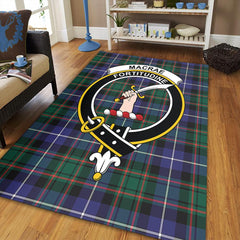 MacRae Hunting Modern Tartan Crest Area Rug