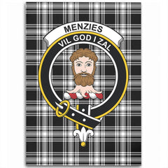 Menzies Black & White Modern Tartan Crest Area Rug