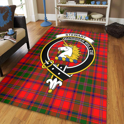 Clan Stewart of Appin Modern Tartan Crest Rug – Scottish Highland Carpet for Living Room, Celtic Home Decor & Scotland Gift