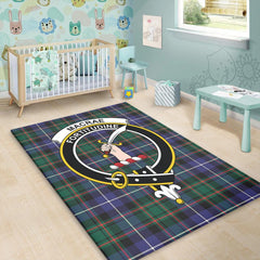 MacRae Hunting Modern Tartan Crest Area Rug