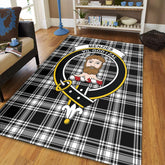Menzies Black & White Modern Tartan Crest Area Rug