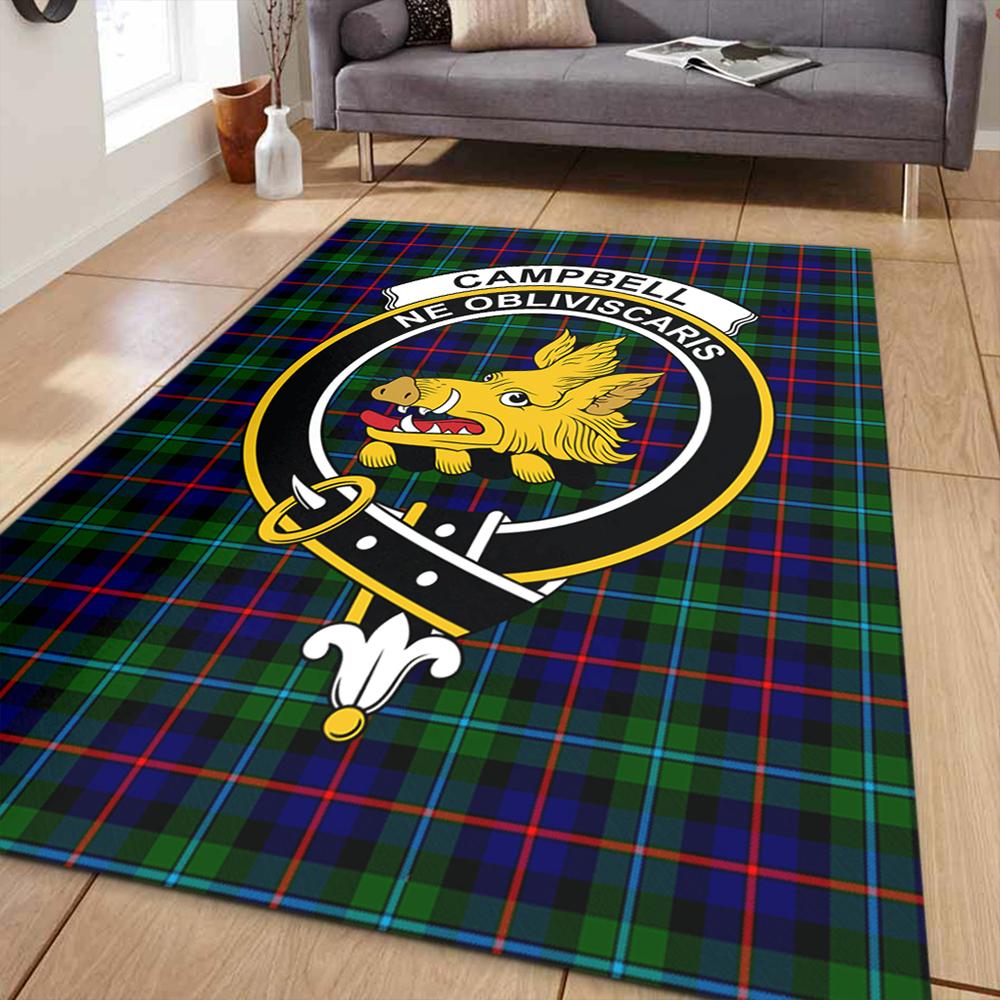 Campbell of Cawdor Modern Tartan Crest Area Rug