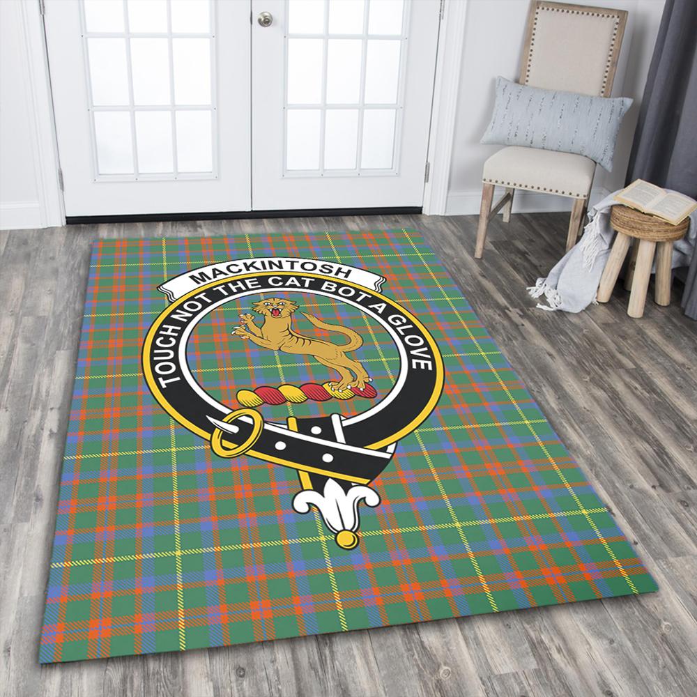 MacKintosh Hunting Ancient Tartan Crest Area Rug