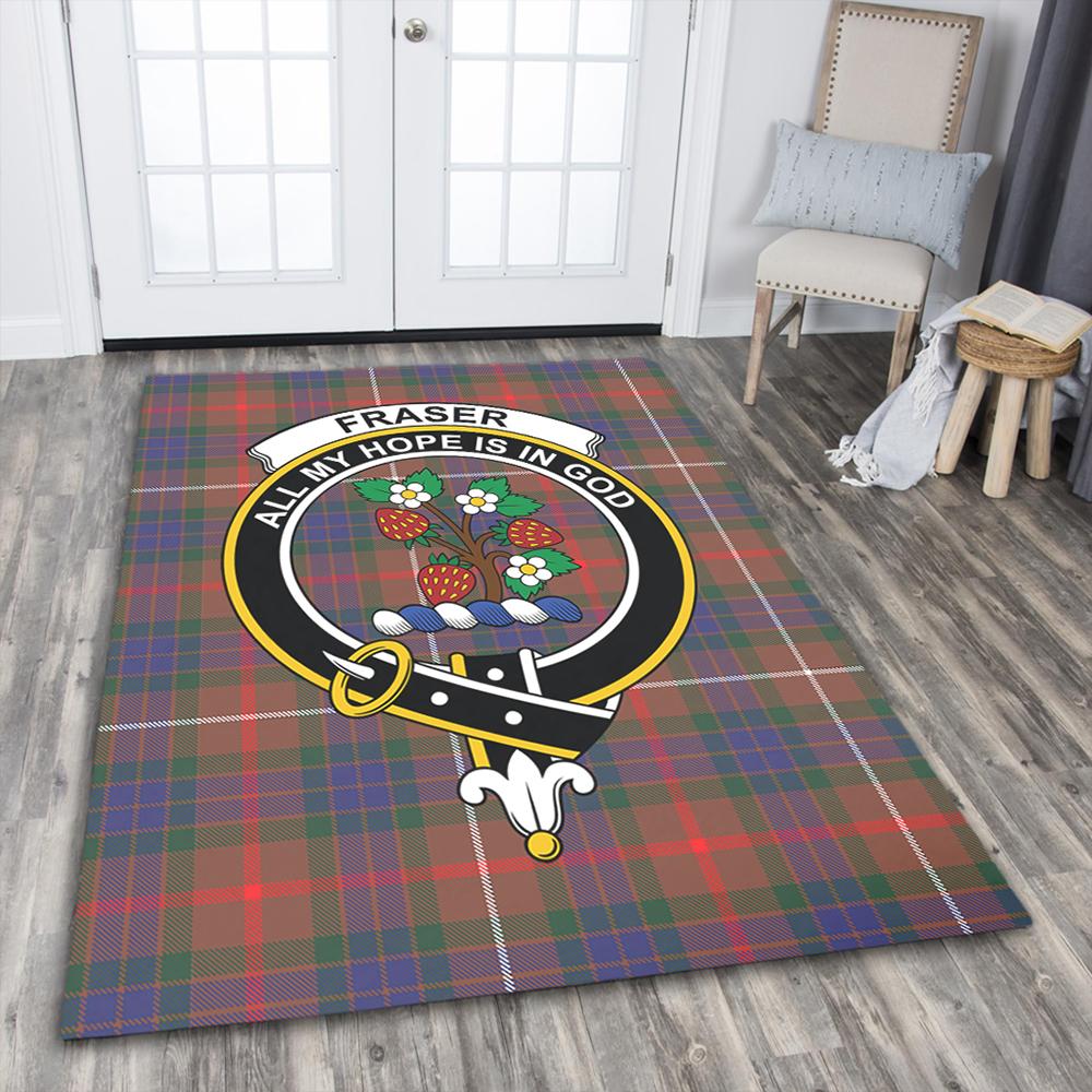 Fraser Hunting Modern Tartan Crest Area Rug
