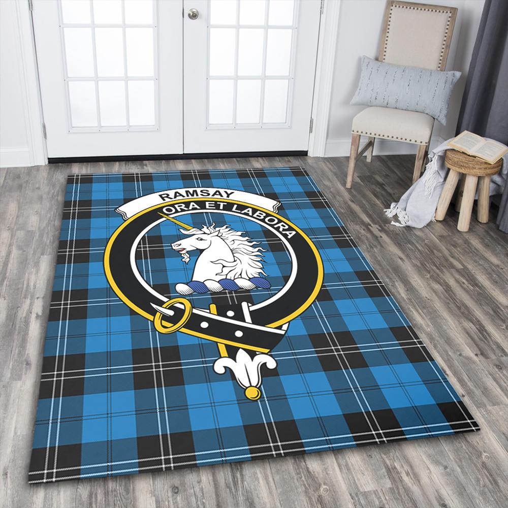 Ramsay Blue Ancient Tartan Crest Area Rug
