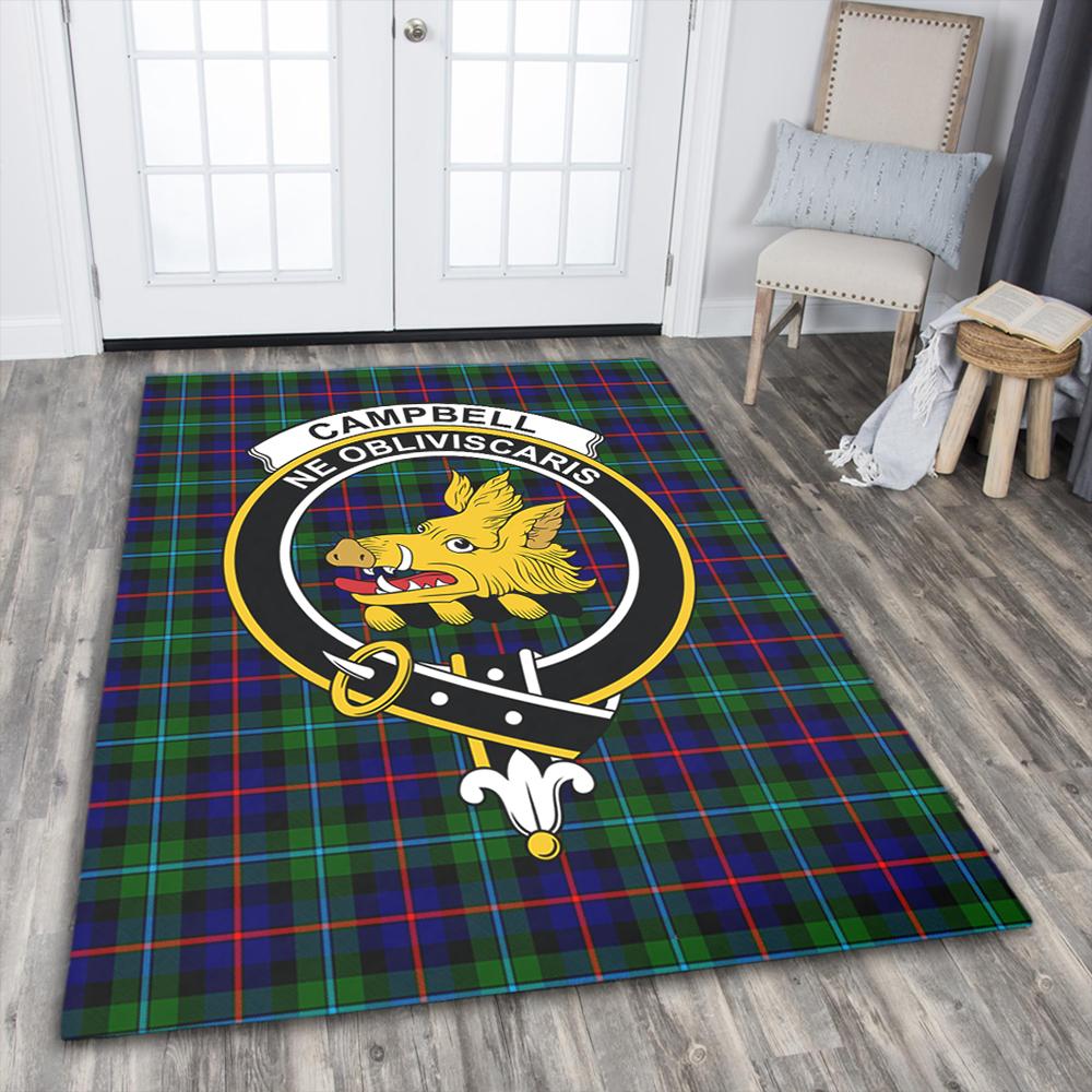 Campbell of Cawdor Modern Tartan Crest Area Rug