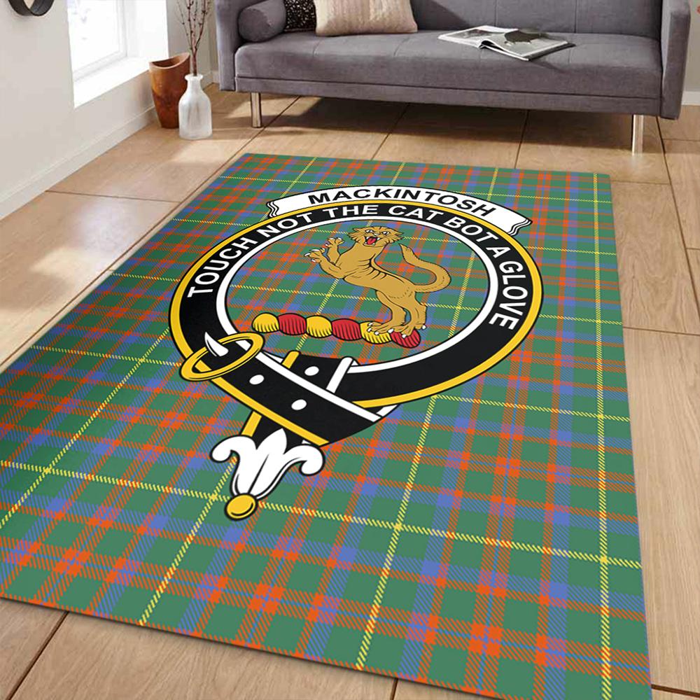 MacKintosh Hunting Ancient Tartan Crest Area Rug