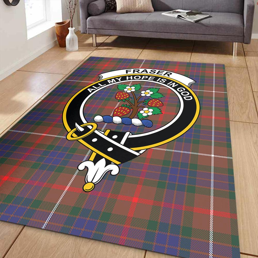 Fraser Hunting Modern Tartan Crest Area Rug