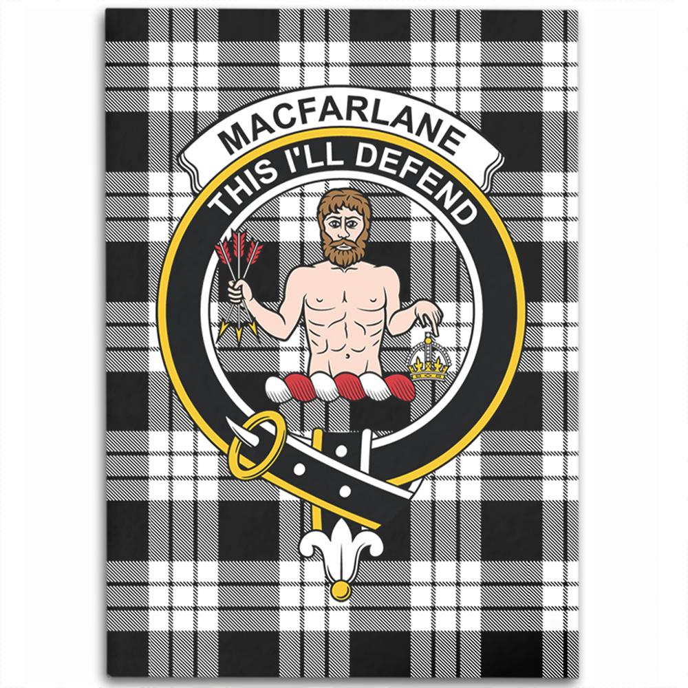 MacFarlane Black & White Ancient Tartan Crest Area Rug