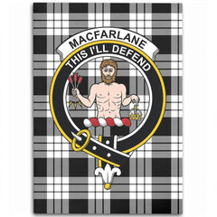 MacFarlane Black & White Ancient Tartan Crest Area Rug