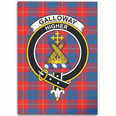 Galloway Red Tartan Crest Area Rug