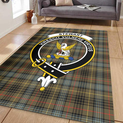 Stewart Hunting Weathered Tartan Crest Area Rug