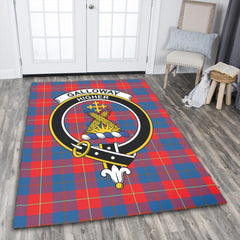 Galloway Red Tartan Crest Area Rug