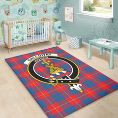 Galloway Red Tartan Crest Area Rug