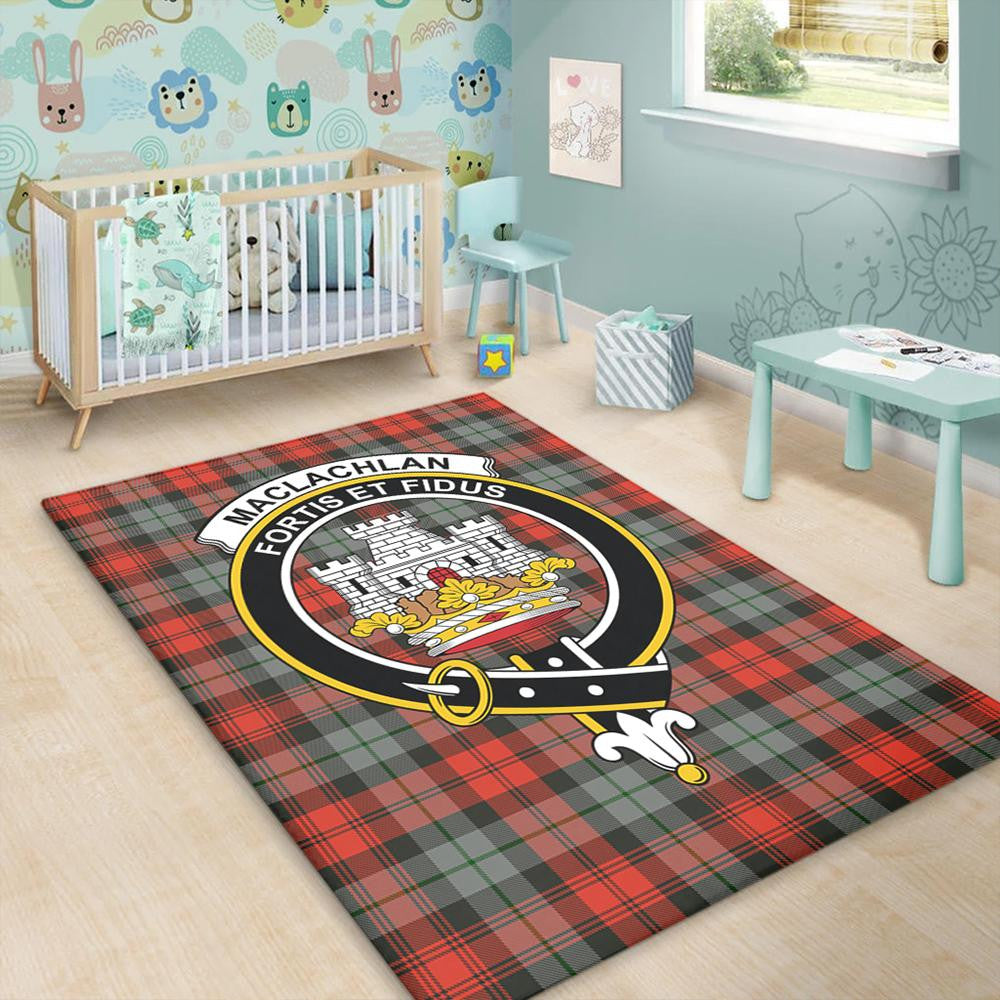 MacLachlan Weathered Tartan Crest Area Rug