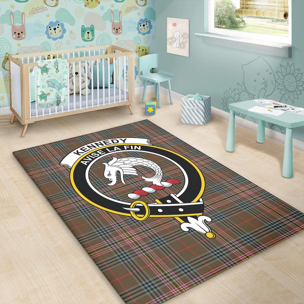 Kennedy Weathered Tartan Crest Area Rug