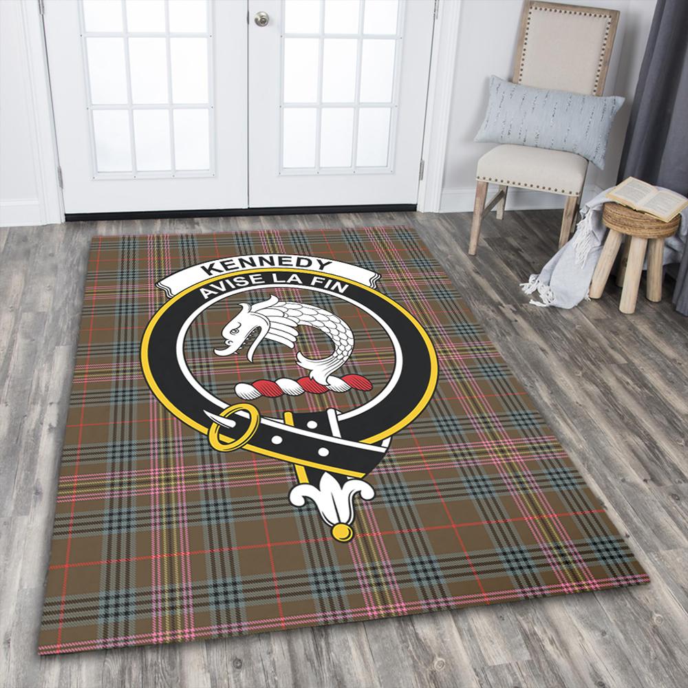 Kennedy Weathered Tartan Crest Area Rug