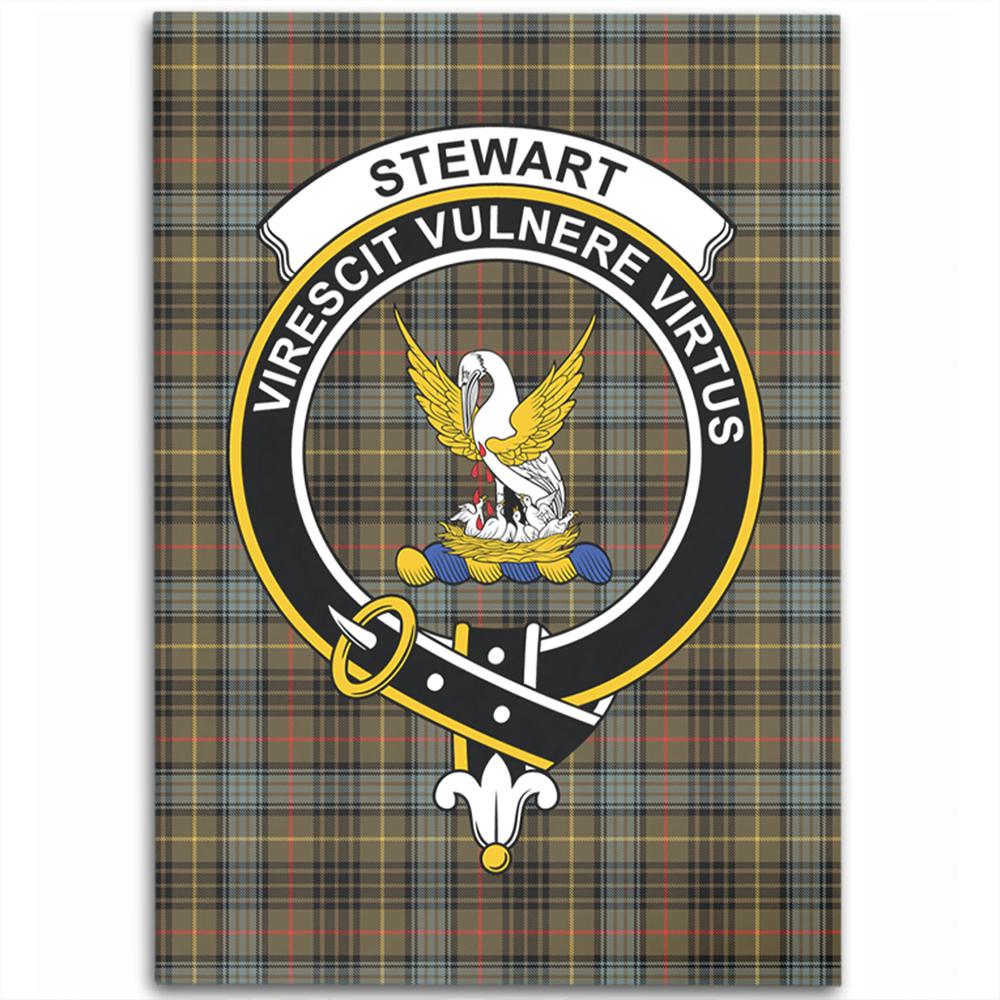 Stewart Hunting Weathered Tartan Crest Area Rug