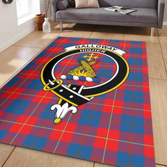 Galloway Red Tartan Crest Area Rug