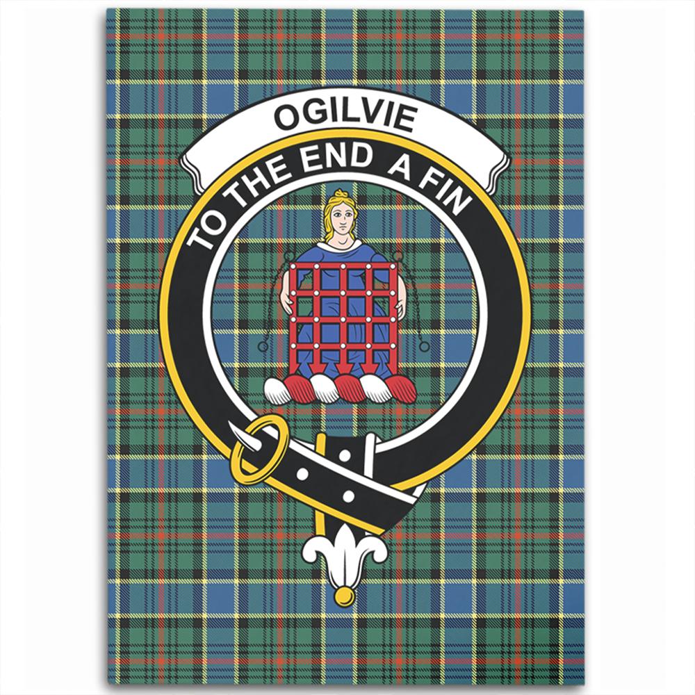 Ogilvie Hunting Modern Tartan Crest Area Rug