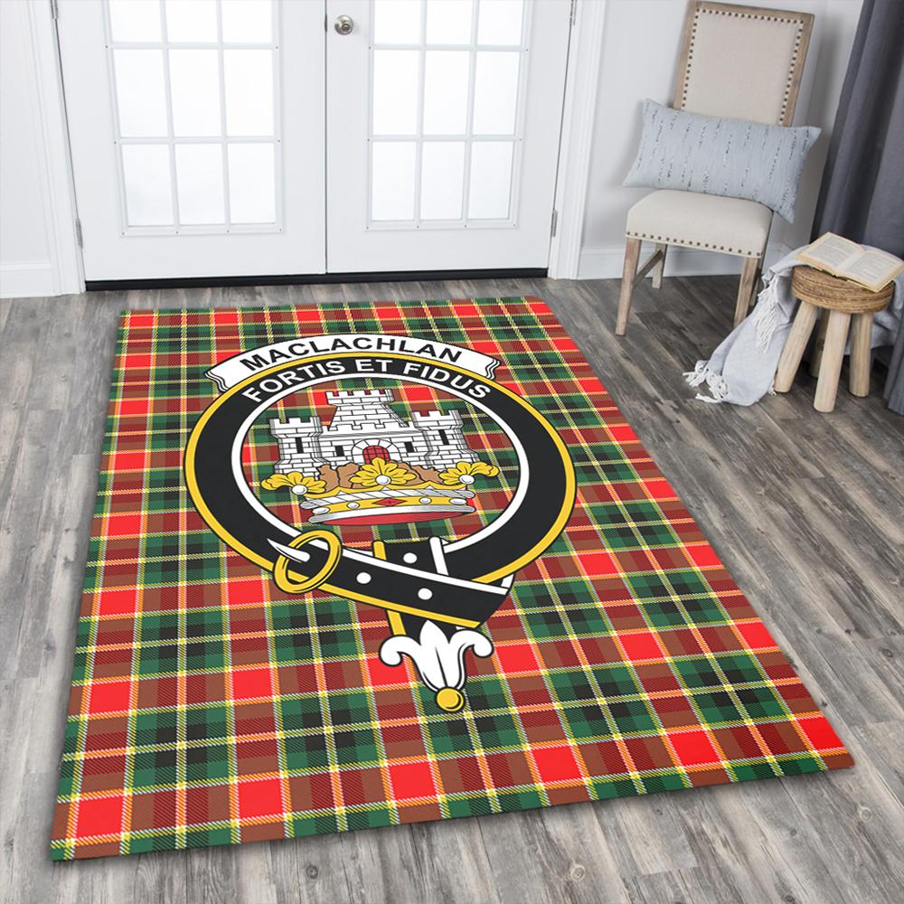 MacLachlan Hunting Modern Tartan Crest Area Rug