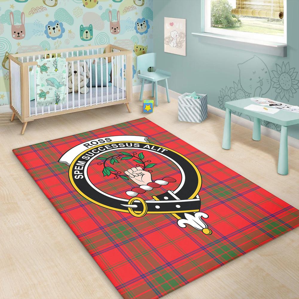 Ross Modern Tartan Crest Area Rug