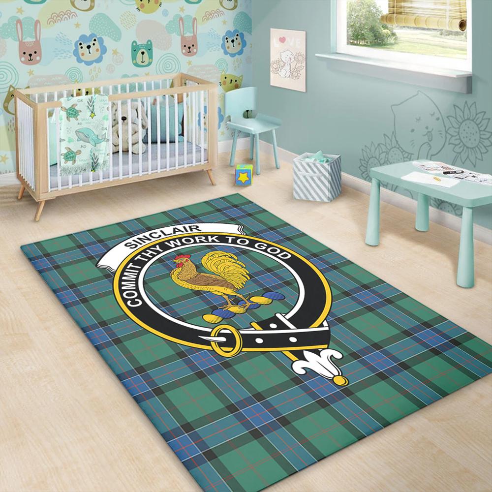 Sinclair Hunting Ancient Tartan Crest Area Rug