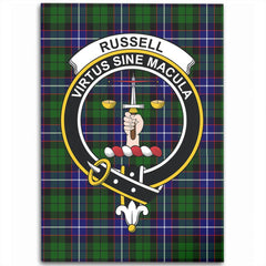 Russell Modern Tartan Crest Area Rug