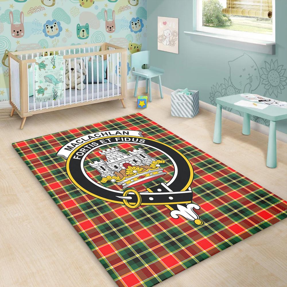 MacLachlan Hunting Modern Tartan Crest Area Rug