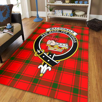 Clan MacDonald of Sleat Tartan Crest Rug – Scottish Highland Carpet for Living Room, Celtic Home Decor & Scotland Gift