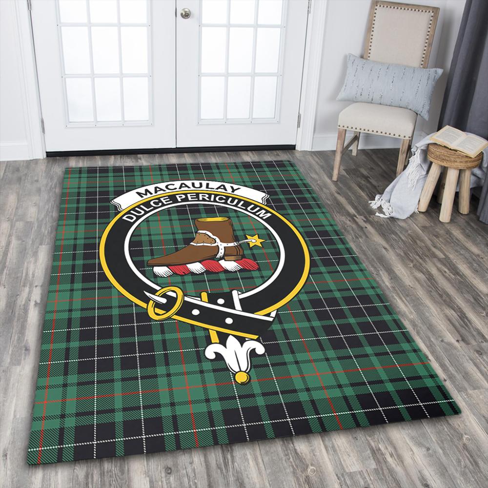 MacAulay Hunting Ancient Tartan Crest Area Rug