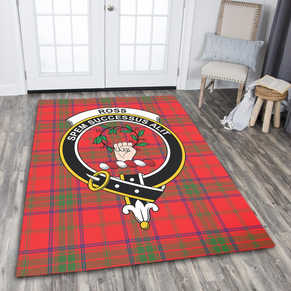 Ross Modern Tartan Crest Area Rug