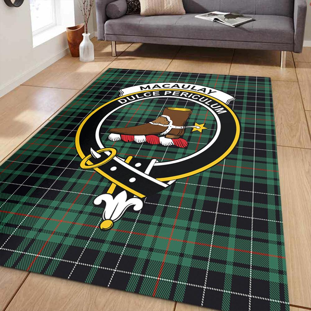 MacAulay Hunting Ancient Tartan Crest Area Rug