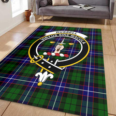 Russell Modern Tartan Crest Area Rug